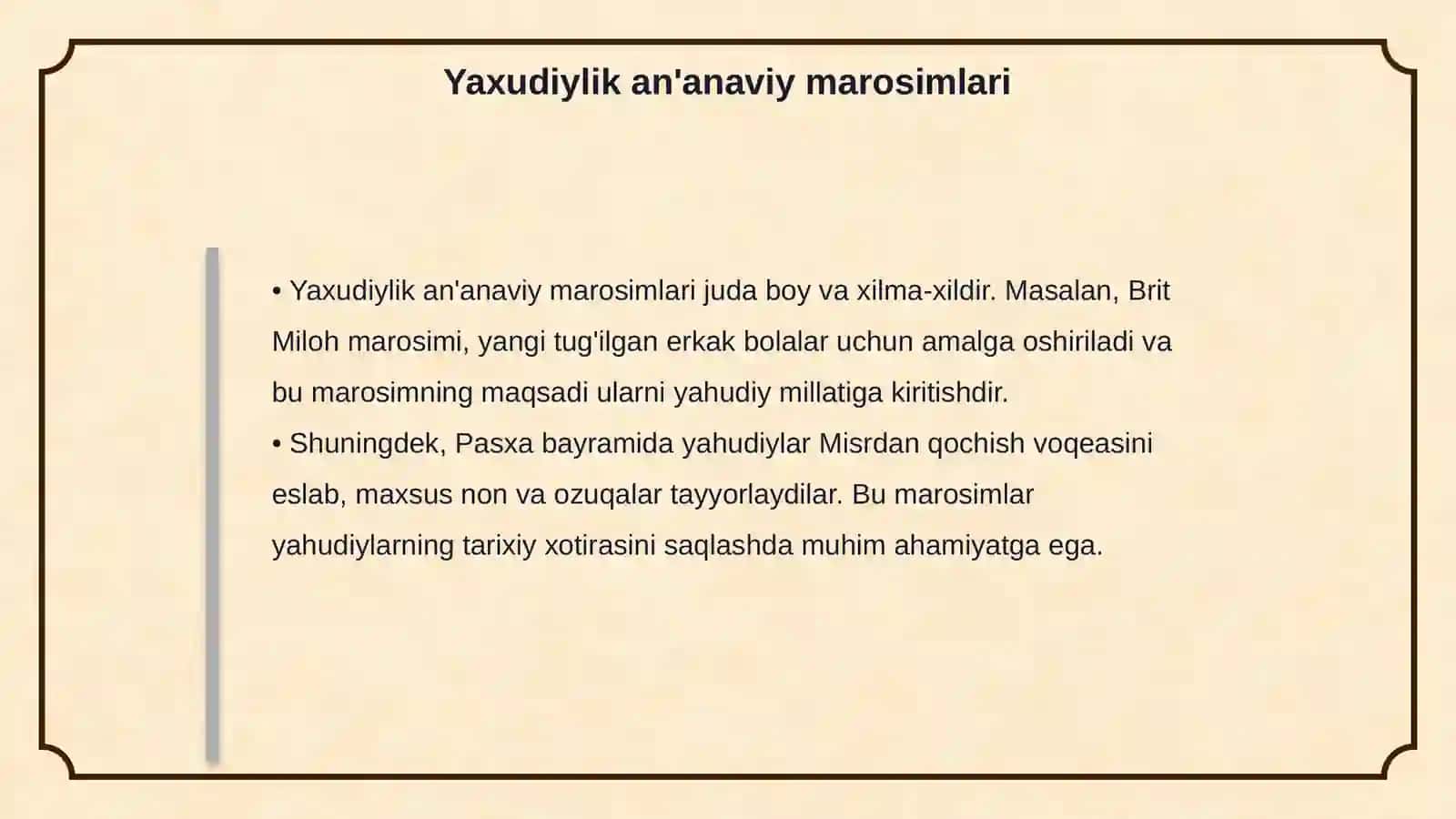 Yaxudiylik talimoti an'ana va marosimlari 4