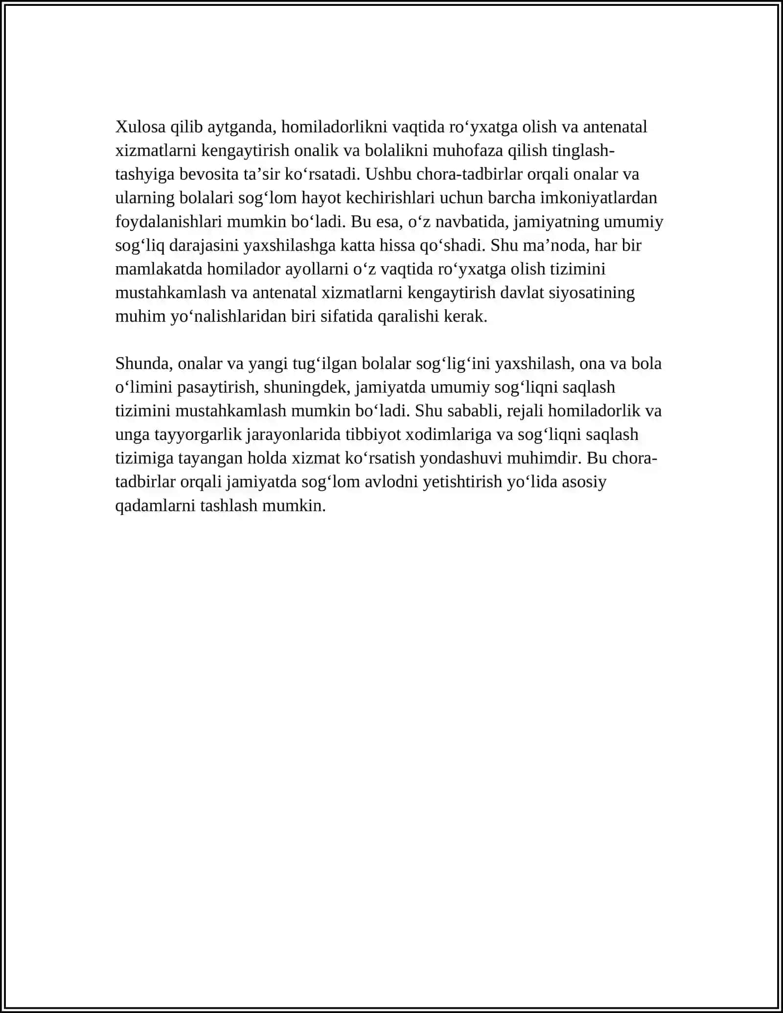 Homiladorlikni vaqtida ro‘yxatga olish va antenatal xizmatlarni kengaytirish 4