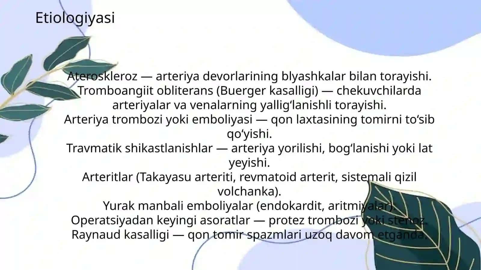 Yuqori a’zolar kritik ishemiyasi 4