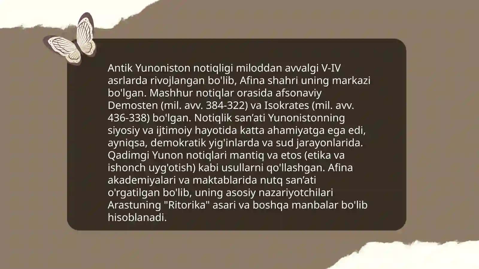 Qadimgi va hozirgi notiqlik turlarini tasnifi 4