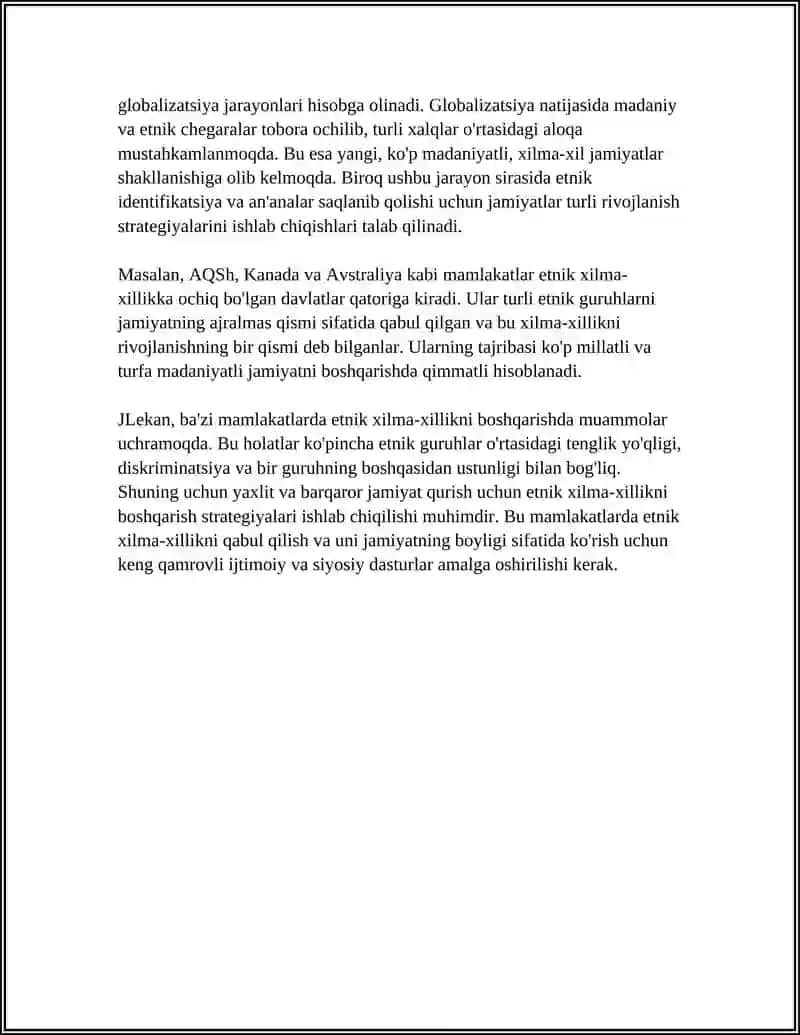 ETNIK XILMA XILLIKNING JAMIYAT TARIXI TARAQQIYOTI VA KELAJAKDAGI O'RNI 4
