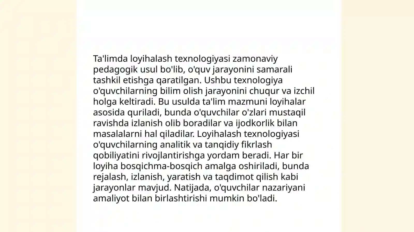 Pedagogik jarayonni loyihalash texnologiyasi 4