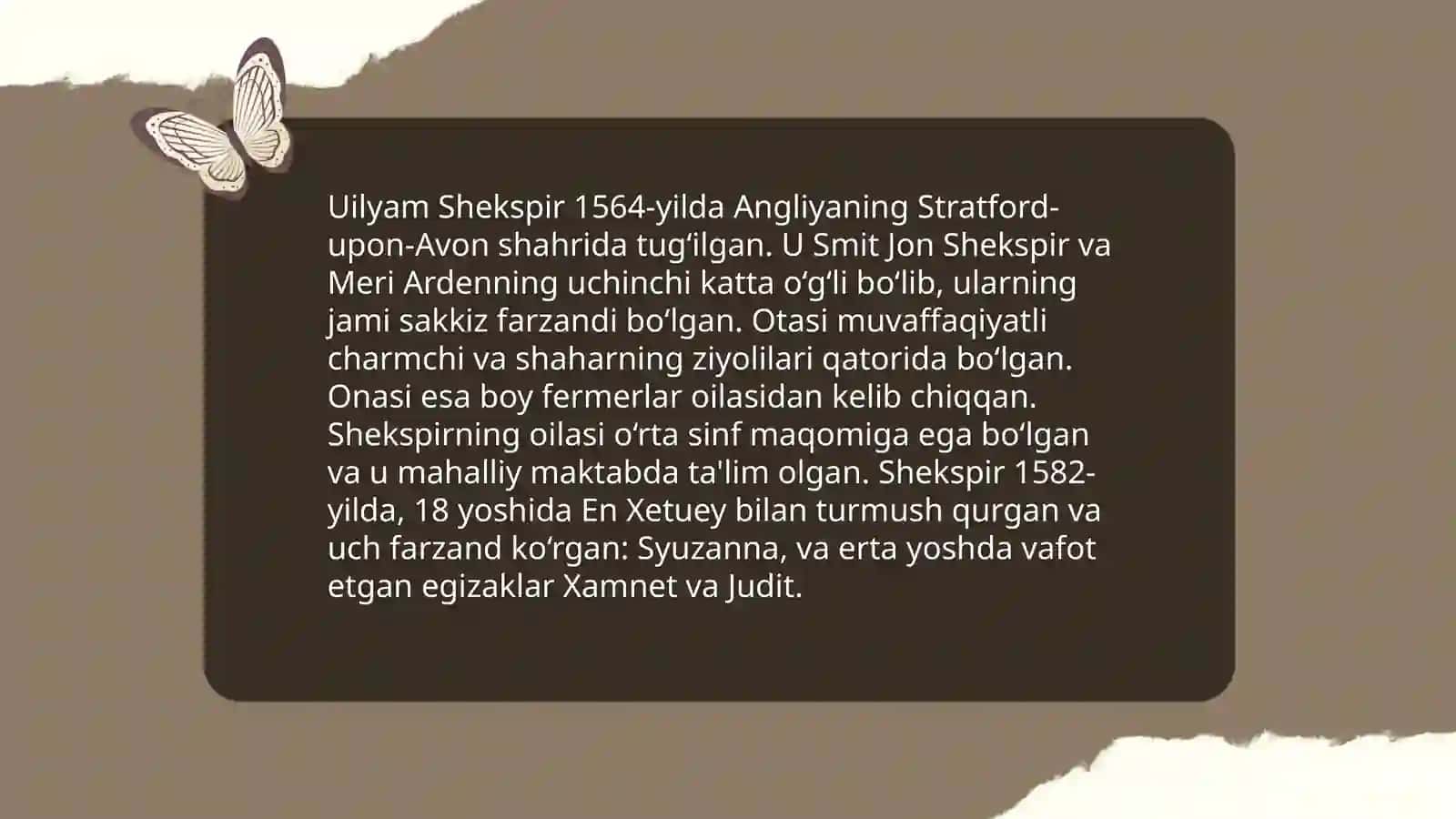 Vilyam Shekspir hayoti va ijodi 4