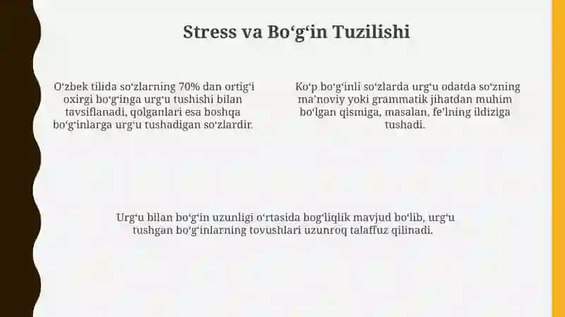 Oʻzbek tilshunosligida urgʻu va boʻgʻin 4