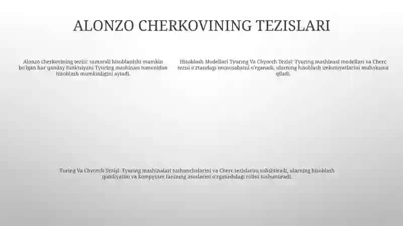 Hisoblash Modellari Tyuring Va Chyorch Tezisi 4