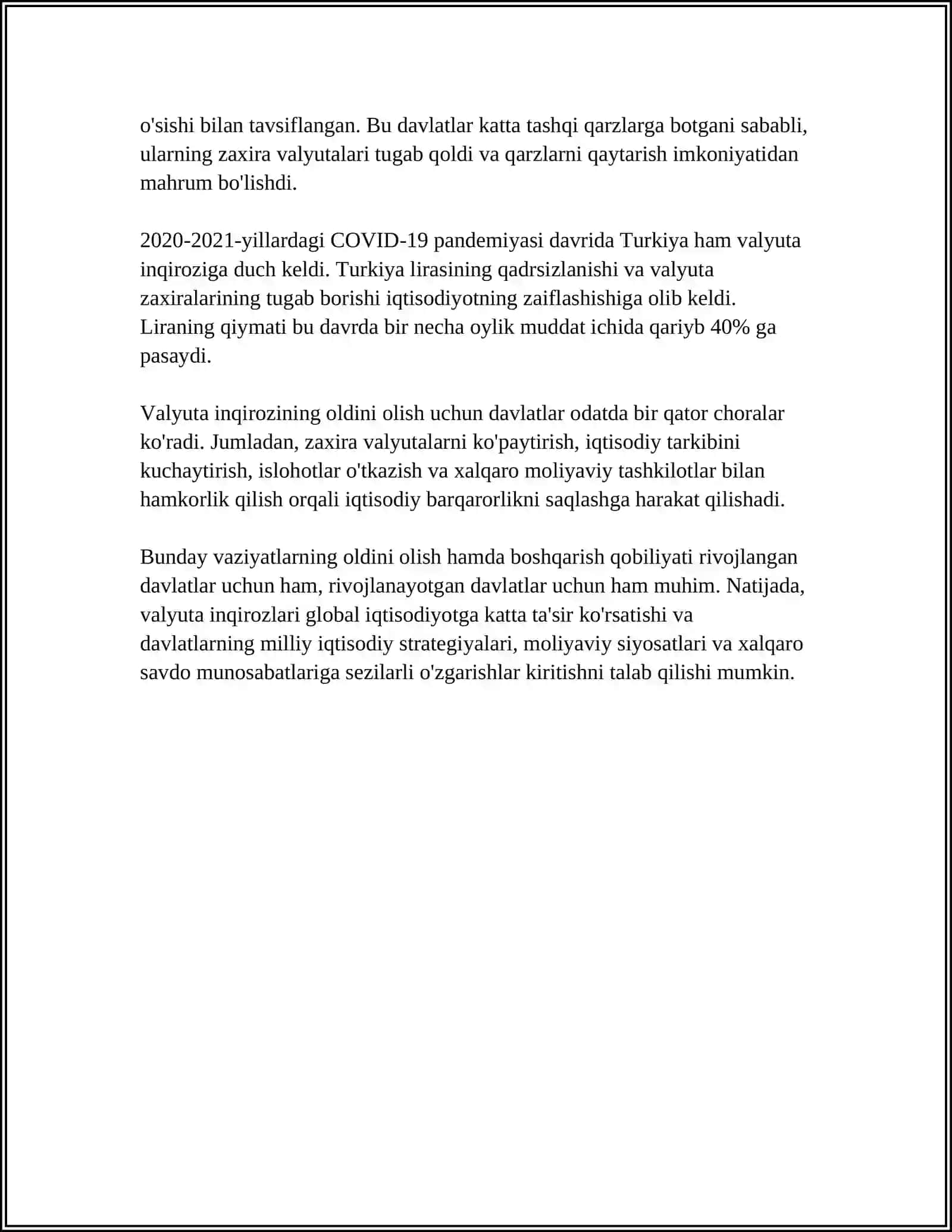 VALYUTA INQIROZI UNING MOHIYATI VA TURLARI 4