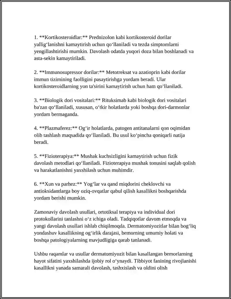 Dermatomiyozitlar: Zamonaviy Diagnostika va Davolash Strategiyalari 4
