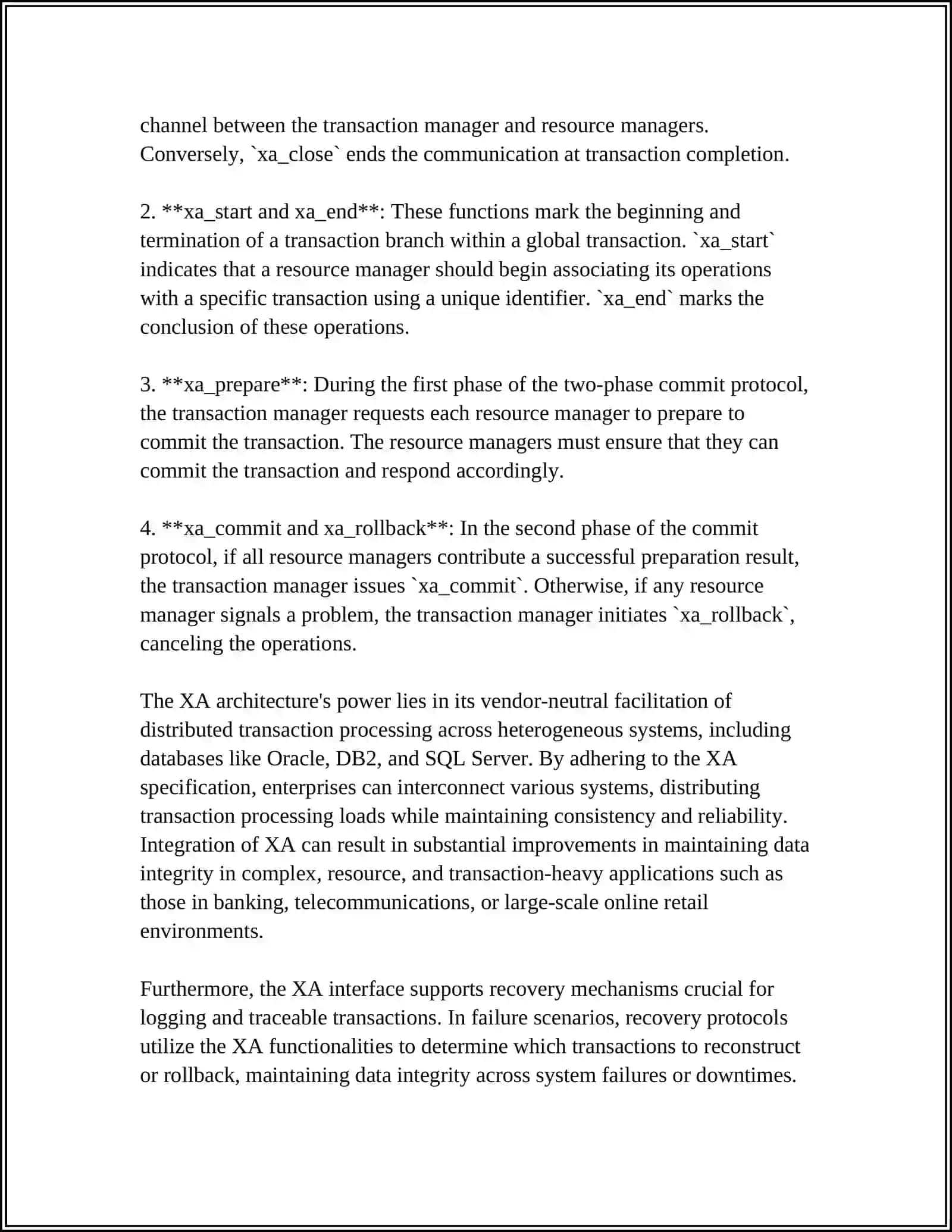 X/Open XA Standard Introduction 4