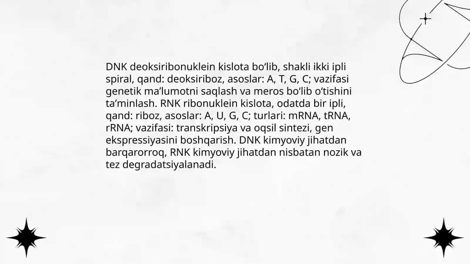 Nuklein kislota xossalari va organizmdagi ahamiyati 4