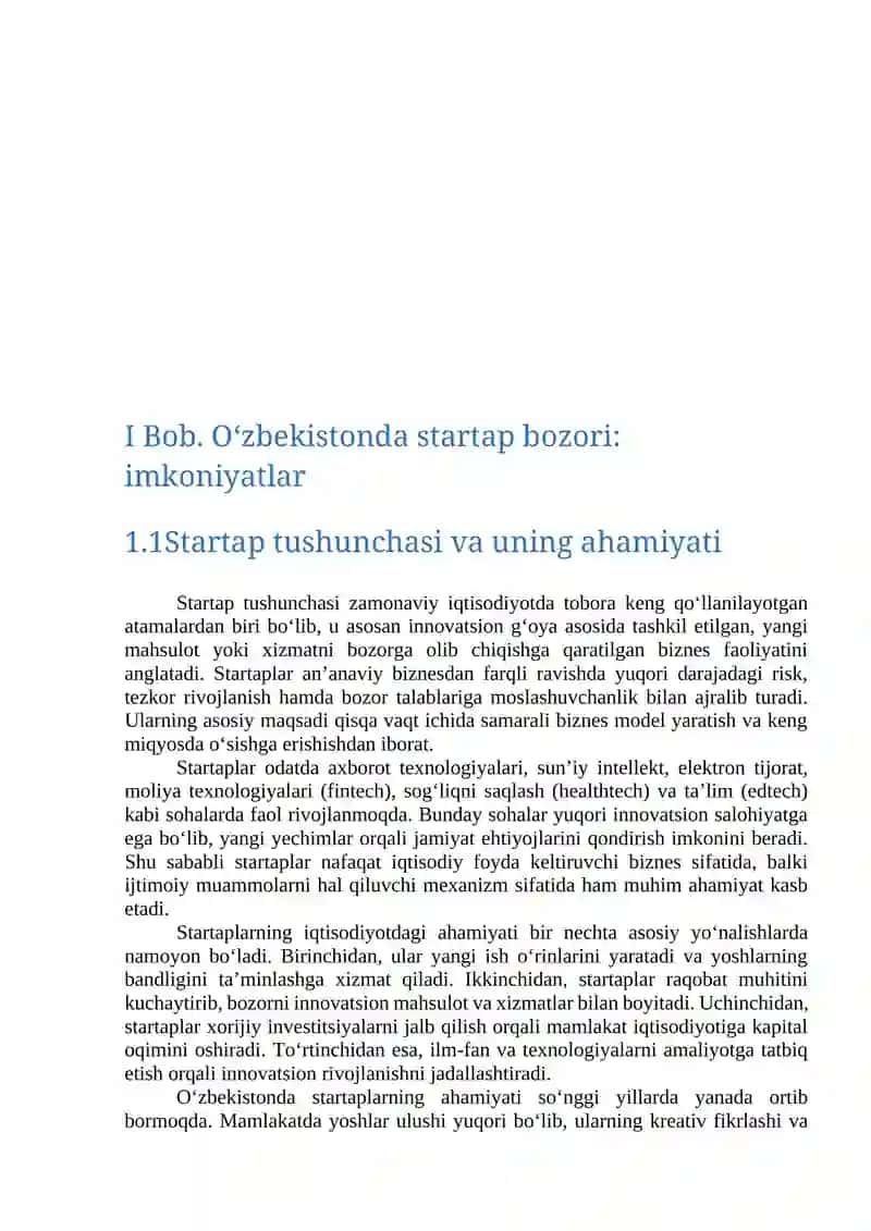 Oʻzbekistonda startap bozori imkoniyatlar va toʻsiqlar 4