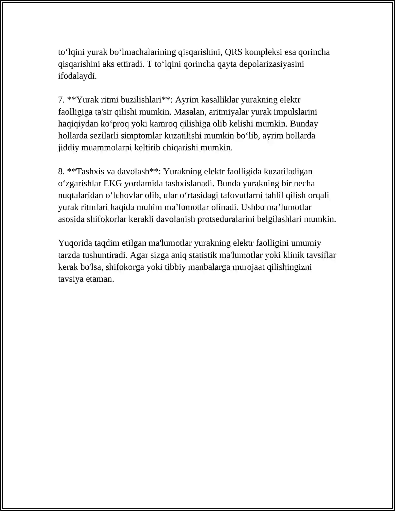 ELEKTROKARDIOGRAFIYANING FIZIK ASOSLARINI OʻRGANISH 4