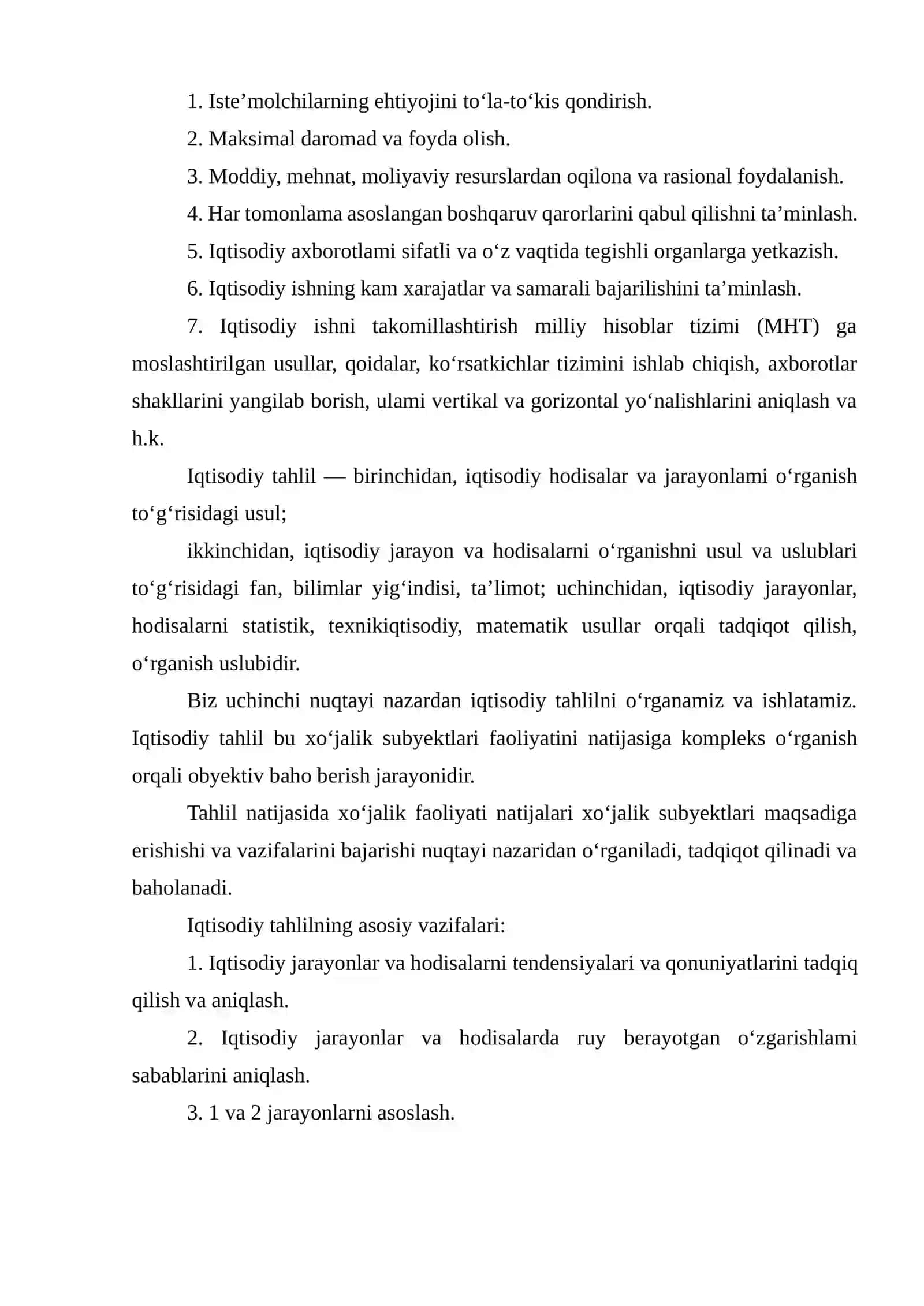 Bozor munosabatlari sharoitida xo‘jalik faoliyatini tahlil qilishning nazariy va amaliy asoslari 4