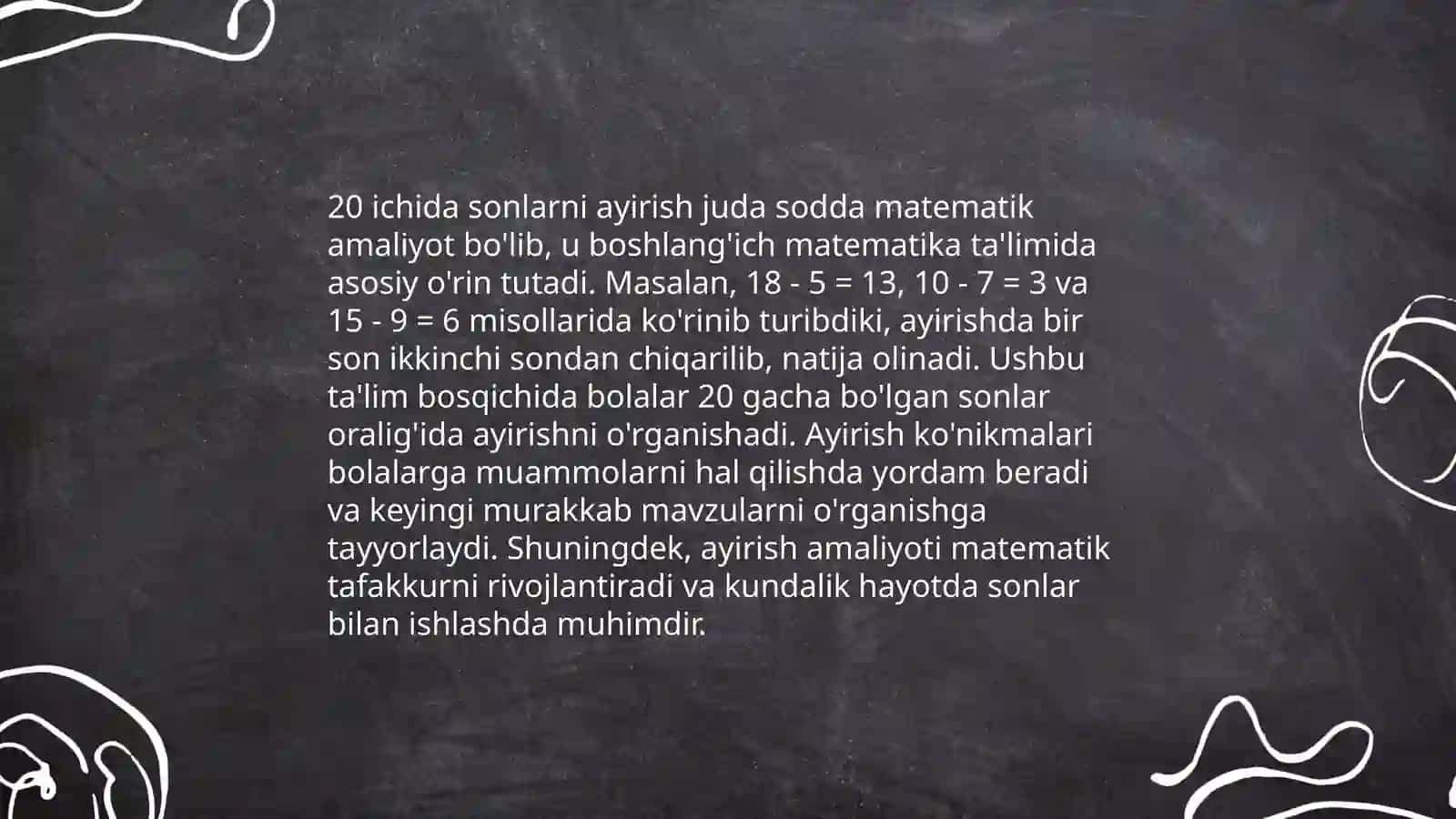 20 ichida sonlarni qoʻshish va ayirish 4