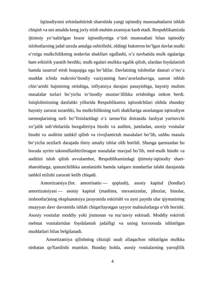 Banklarda asosiy vositalarga amortizatsiya hisoblash usullari va uning hisobi 4