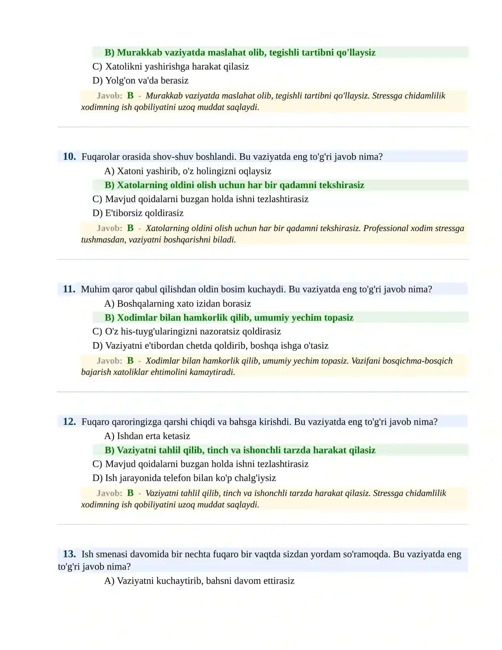 BOJXONA XIZMATIGA ISHGA KIRISH PSIXOLOGIK SINOV Testlari 4