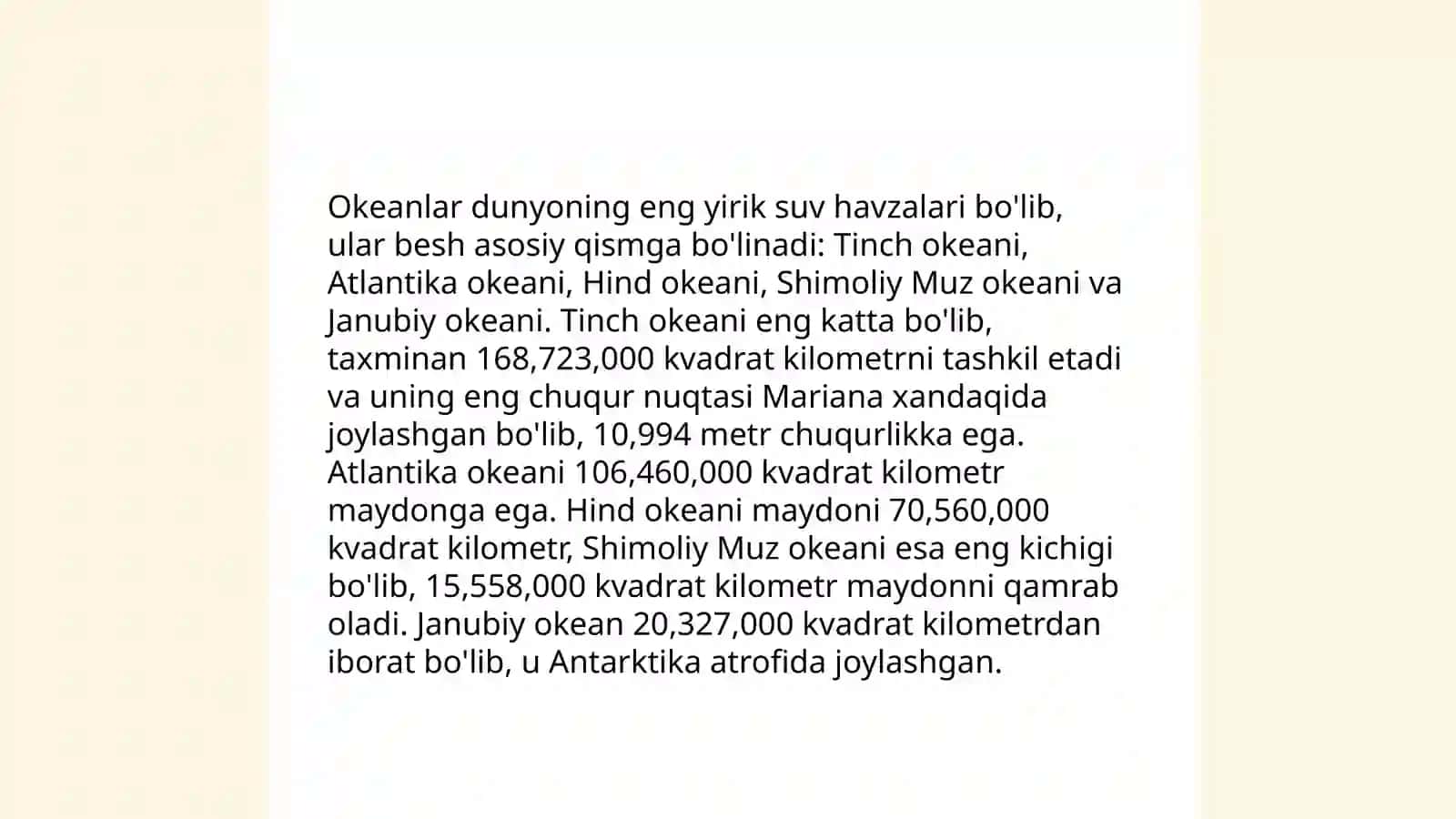 Materiklar geografik o'rni okean qismlari chekka nuqtalarining o'ziga xosligi, foydali qazilmalari 4