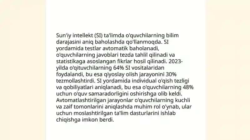 O'qituvchilarga yordam beruvchi suniy intellekt vositalari 4