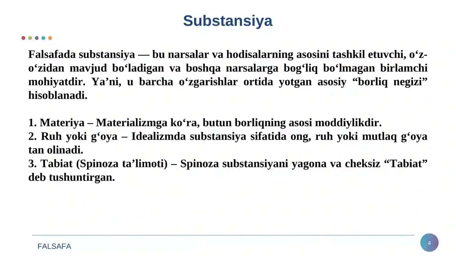 Borliq falsafasi (Ontologiya) 4