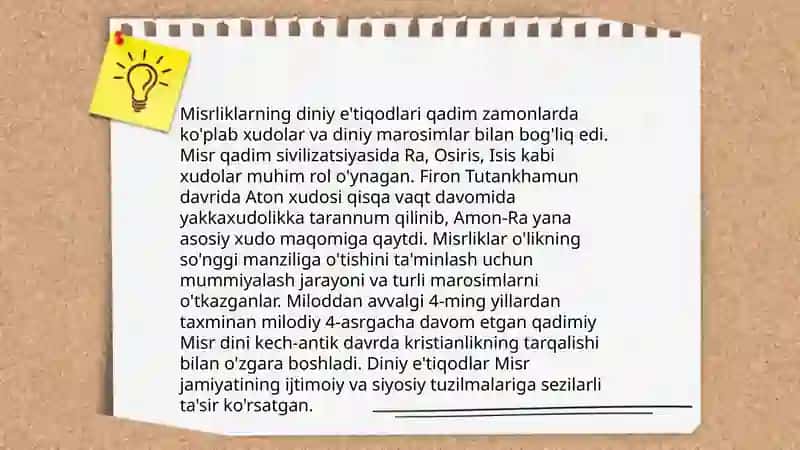 Qadimgi Misrda madaniy hayot 4