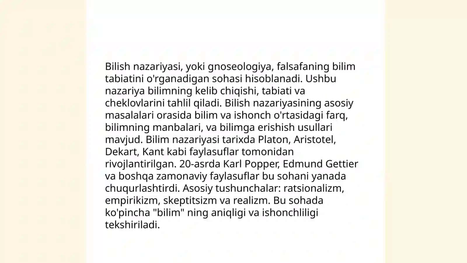 Gnoseologiya – bilish haqidagi falsafiy ta'limot 4