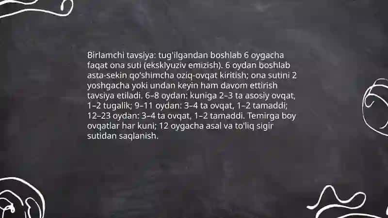 Bolalar va O'smirlarning ovqatlanish tartibi 4