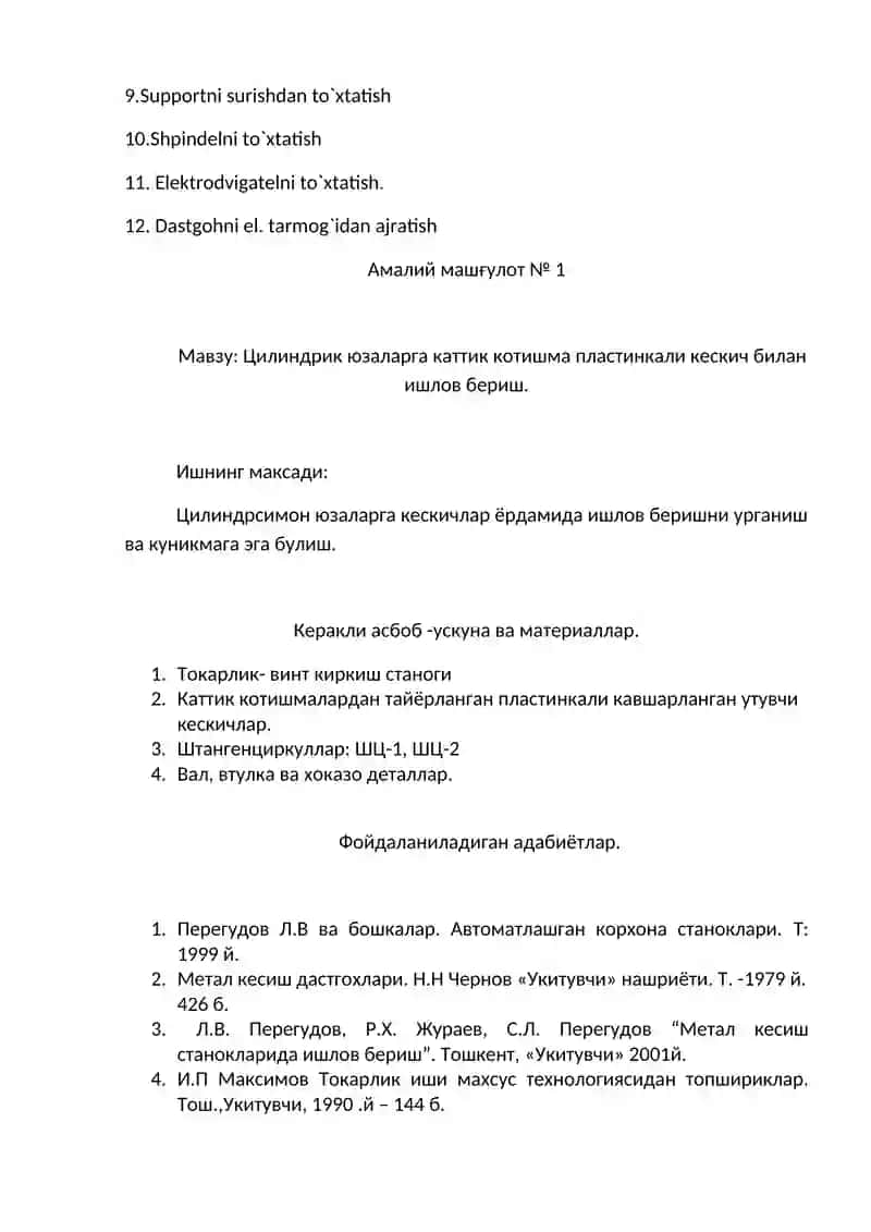 Tokarlik dastgohining tuzilishi va asosiy qismlari 4