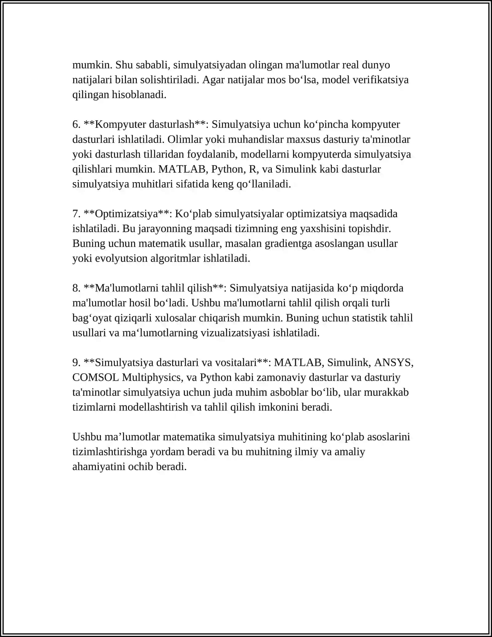 WOLFRAM MATHEMATICA SIMULYATSIYA MUHITI HAQIDA TUSHUNCHA BERING 4