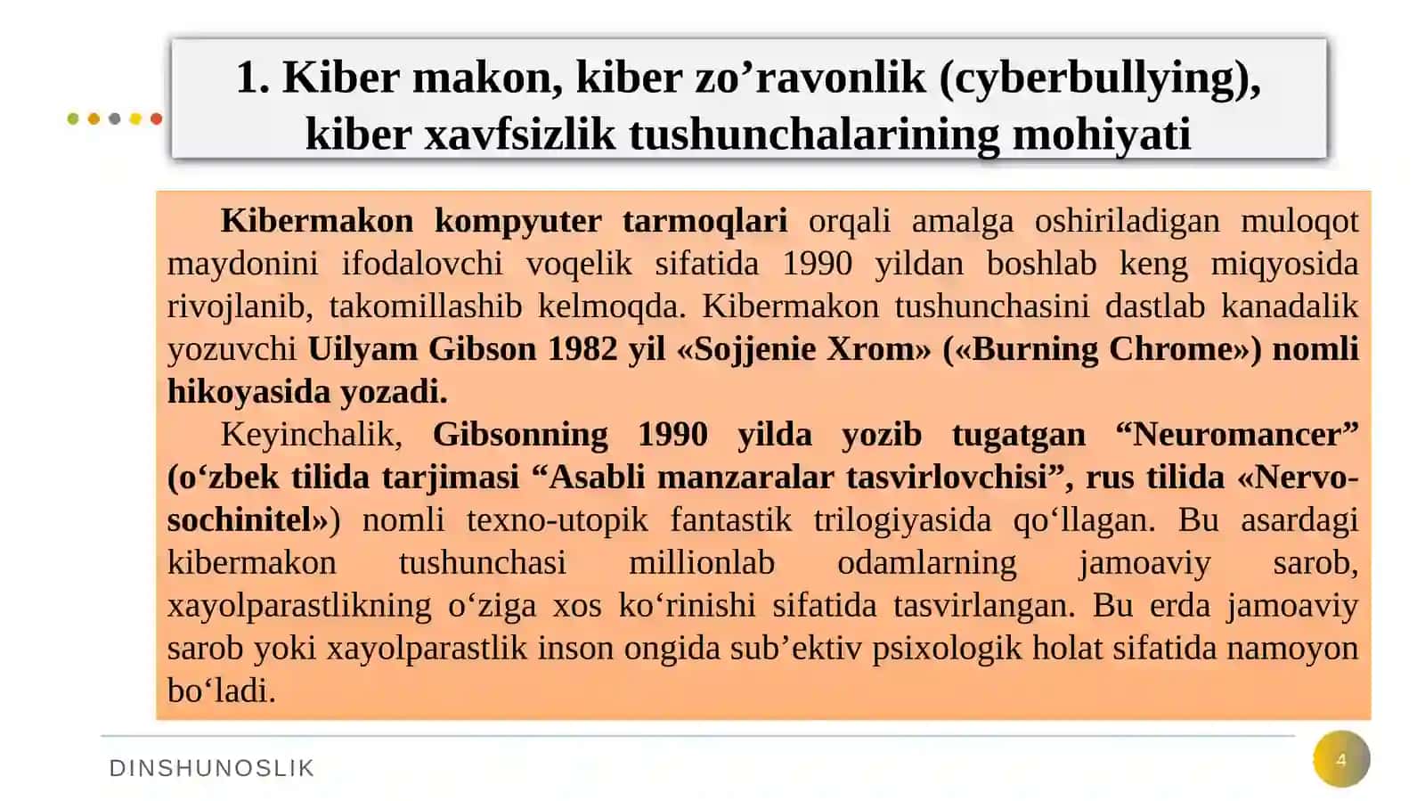 Dinshunoslik.O’quvqo’llanma 4