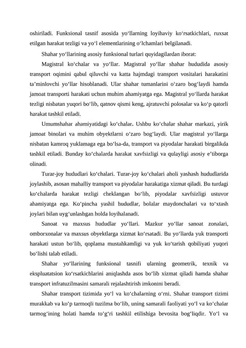 Shahar yo'llari va ko'chalari elementlari korsatkichlarini aniqlash 4