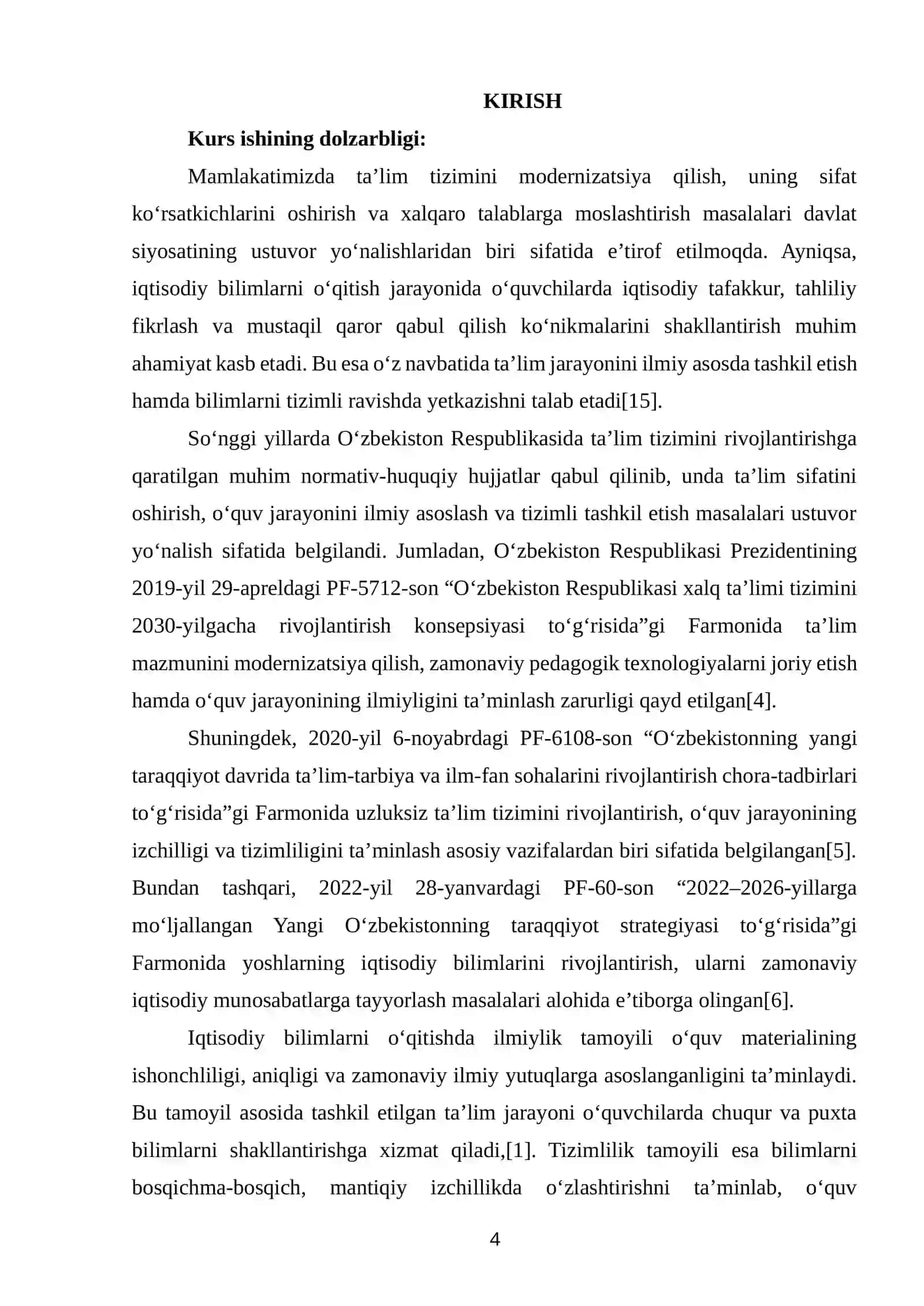 Iqtisodiy bilimlarni o‘qitishda ilmiylik va tizimlilik tamoyillarini amalga oshirish metodikasi 4