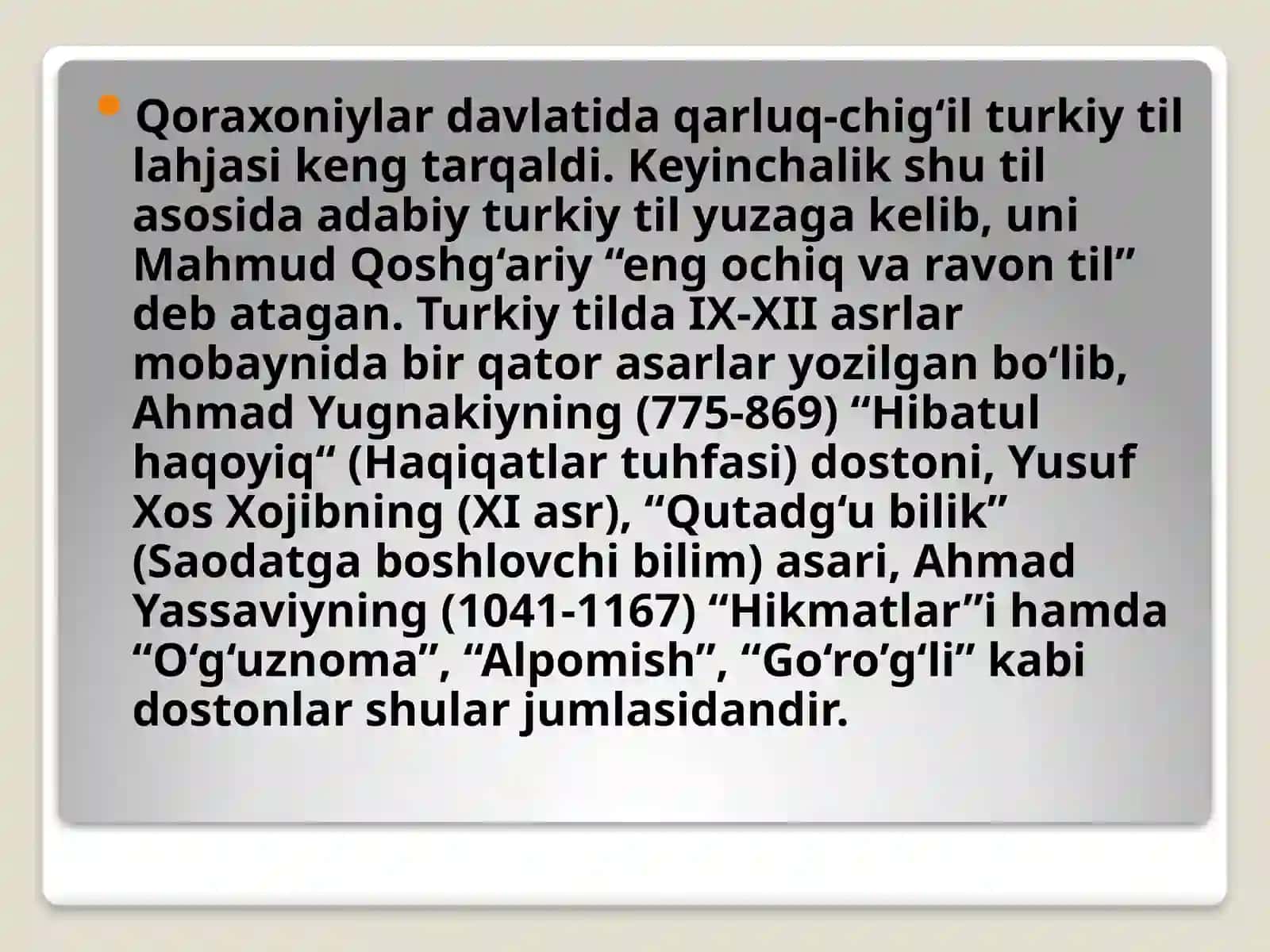 “Ilk o’rta asrlarda O’rta Osiyoda etnogenez jarayoni” slaydi 4