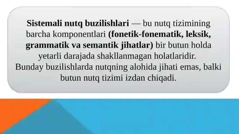SISTEMALI NUTQ BUZILISHLARI: ALALIYA 4