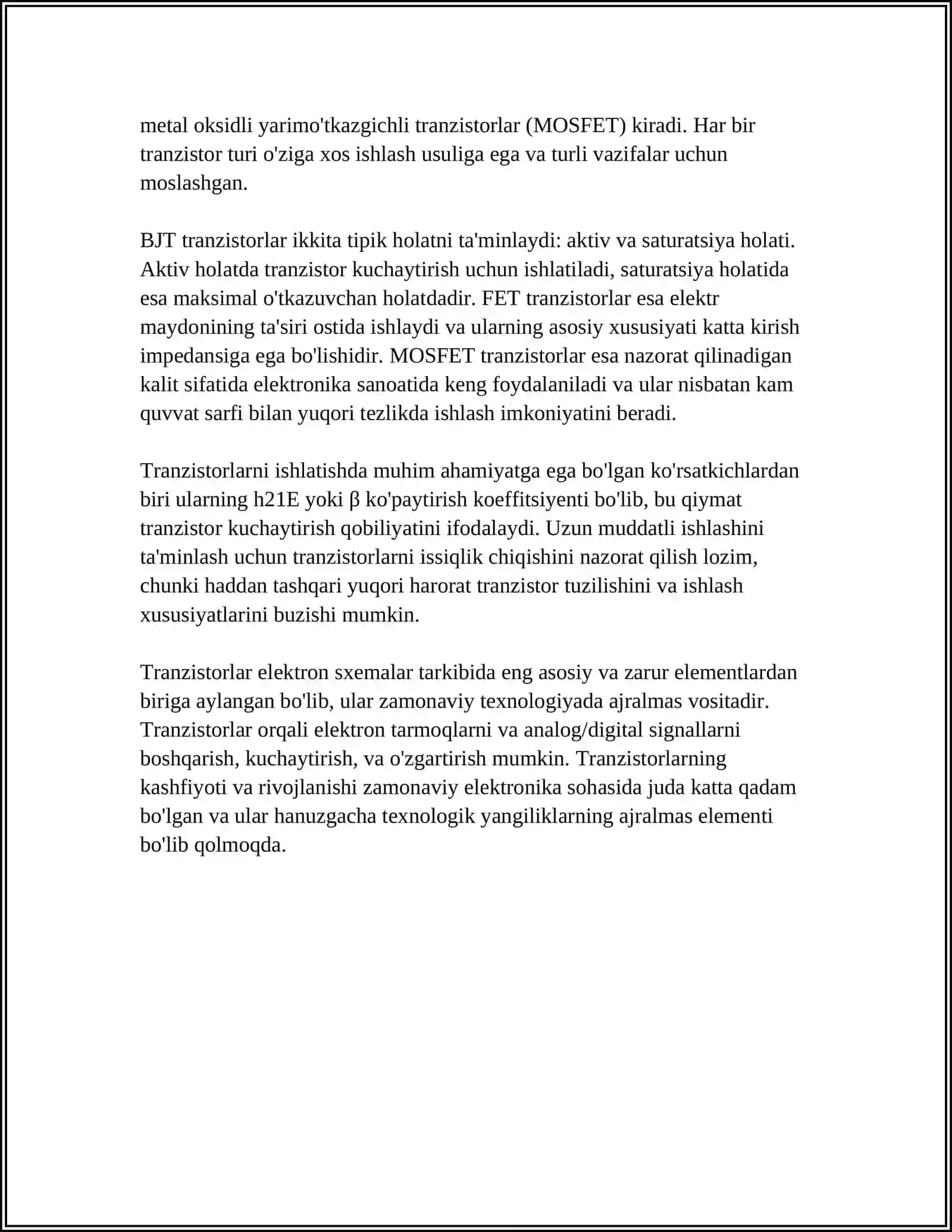 TRANZISTORLARNI TUZILISHI VA ISHLASH PRINSIPI 4