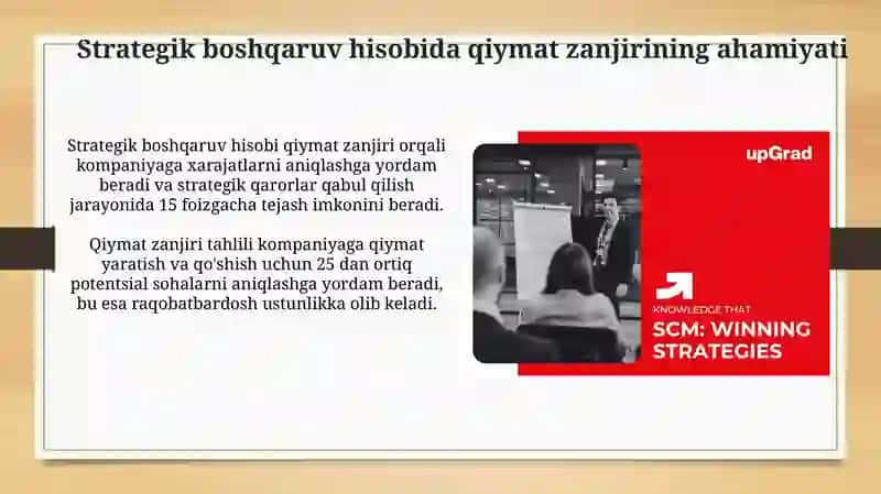 Strategik boshqaruv hisobi qiymati zanjiri tushunchasi 4