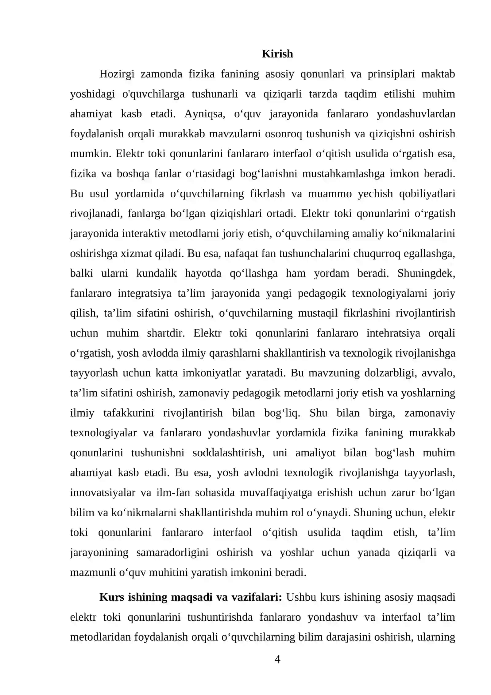 FIZIKA FANIDAN TAYYORLAGAN KURS ISHI 4