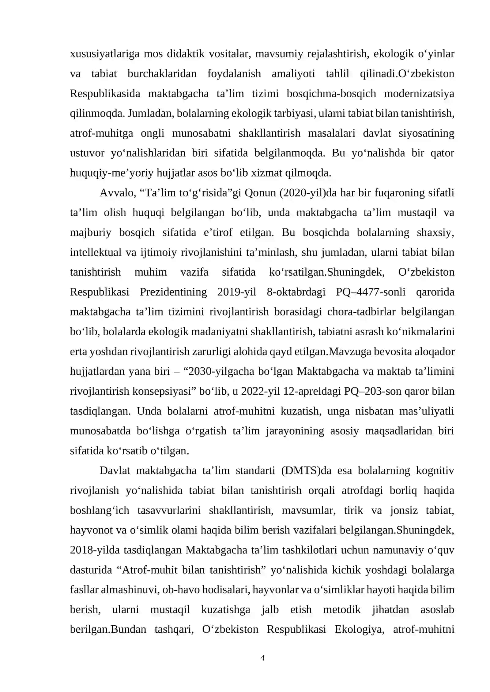 Maktabgacha kichik yoshdagi bolalar guruhlarida tabiat bilan tanishtirishni rejalashtirish 4
