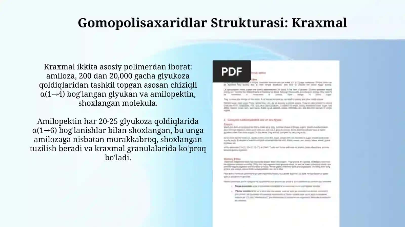 Gomopolisaxaridlar va Heteropolisaxaridlar 4