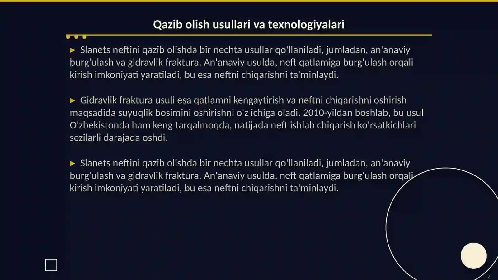 Slanets neftli va gazini qazib olish texnologiyasi 4