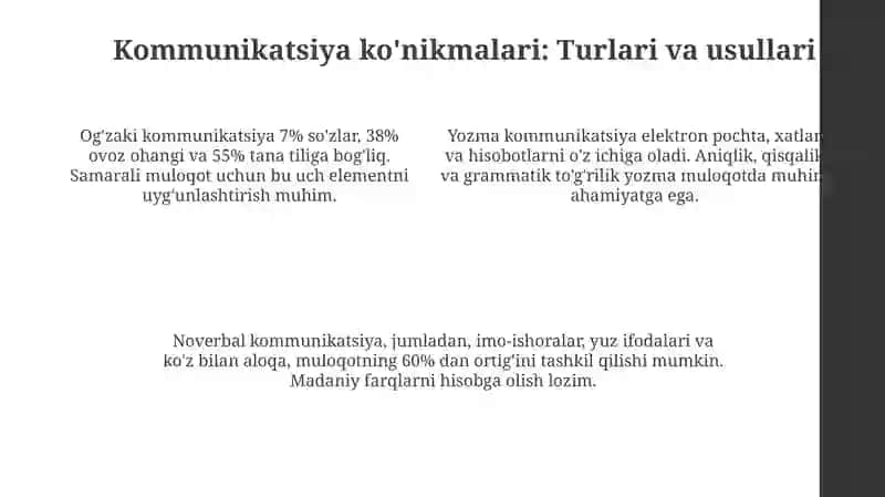 Komunikativlik va Samarali Taqdimot Sanati 4