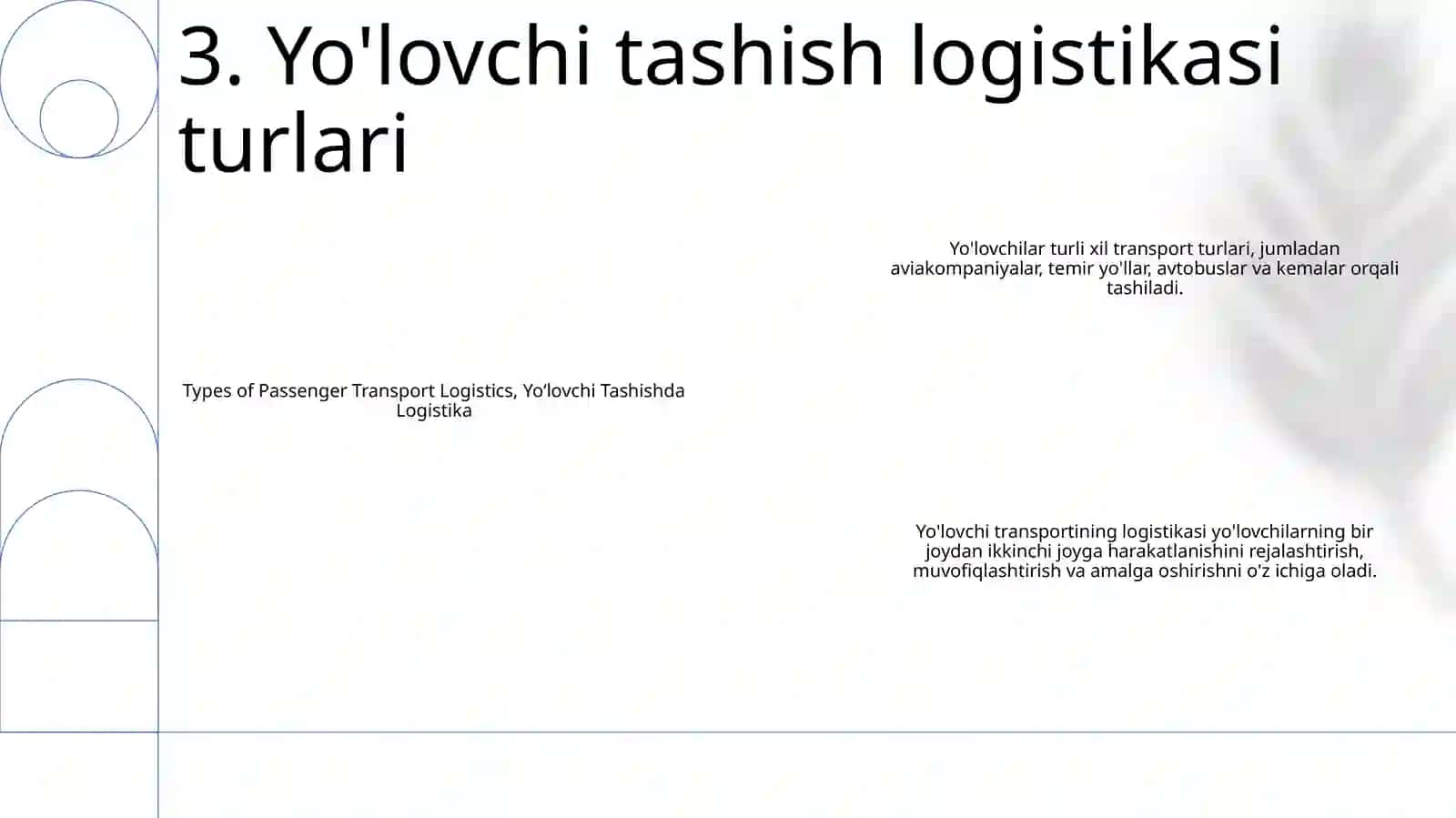 YoʻLovchi Tashishda Logistika 4