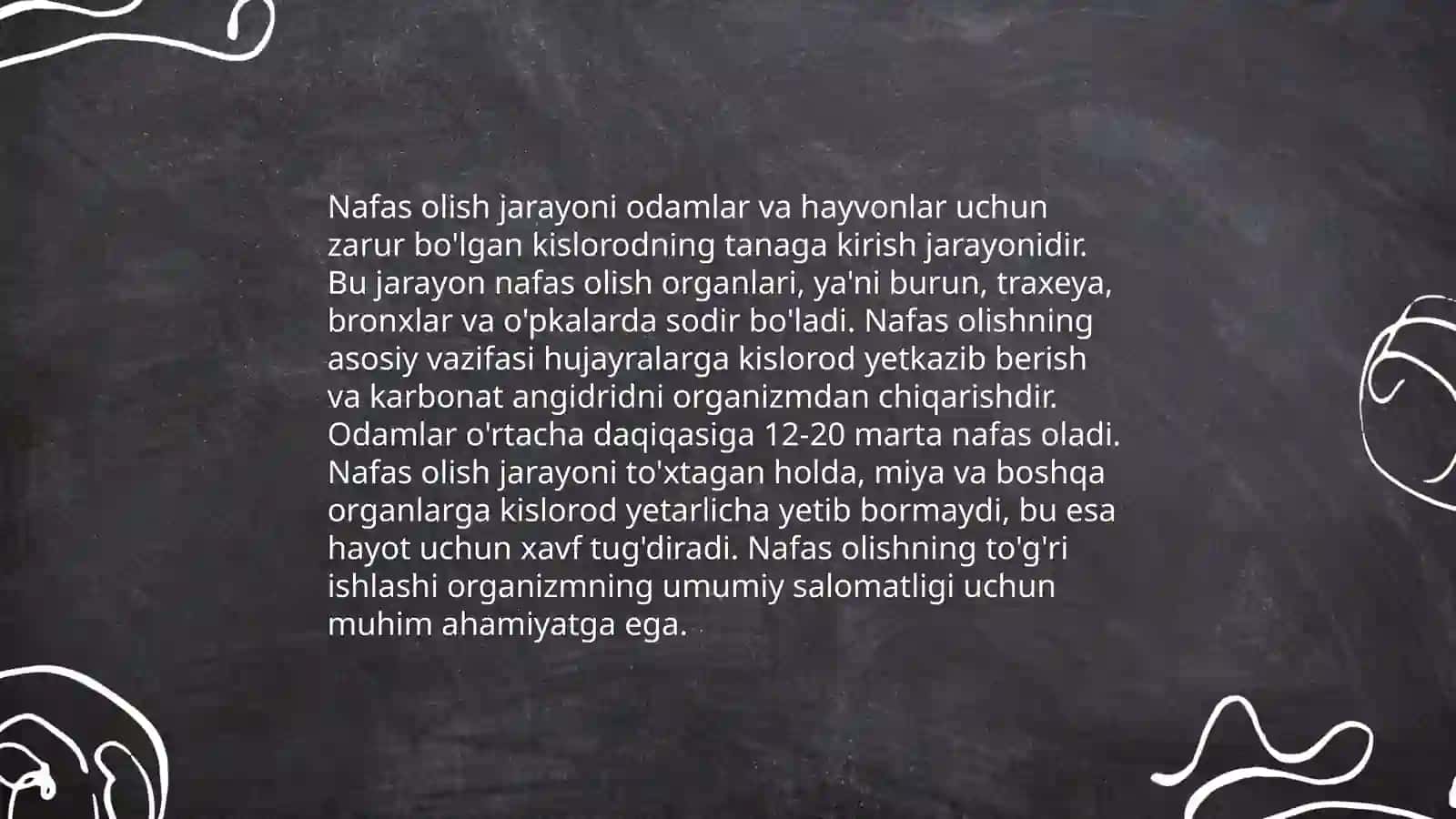 Organizmni nafas olish organlari sistemasining tuzilishi 4