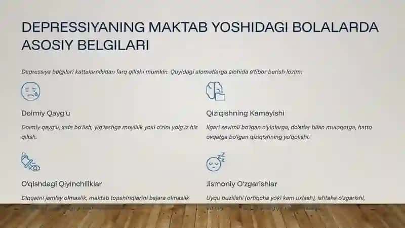 Depresiyaga uchragan bolalar va o'smirlarga maslahat berish 4