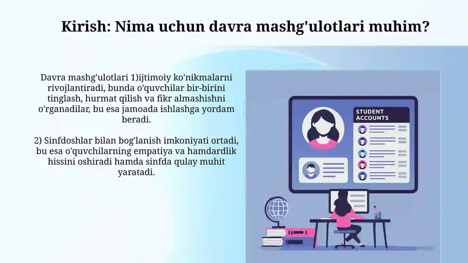 Toʻgarak mashgʻulotlarida oʻquvchilar oʻzlashtirishlarini hisobga olish 4