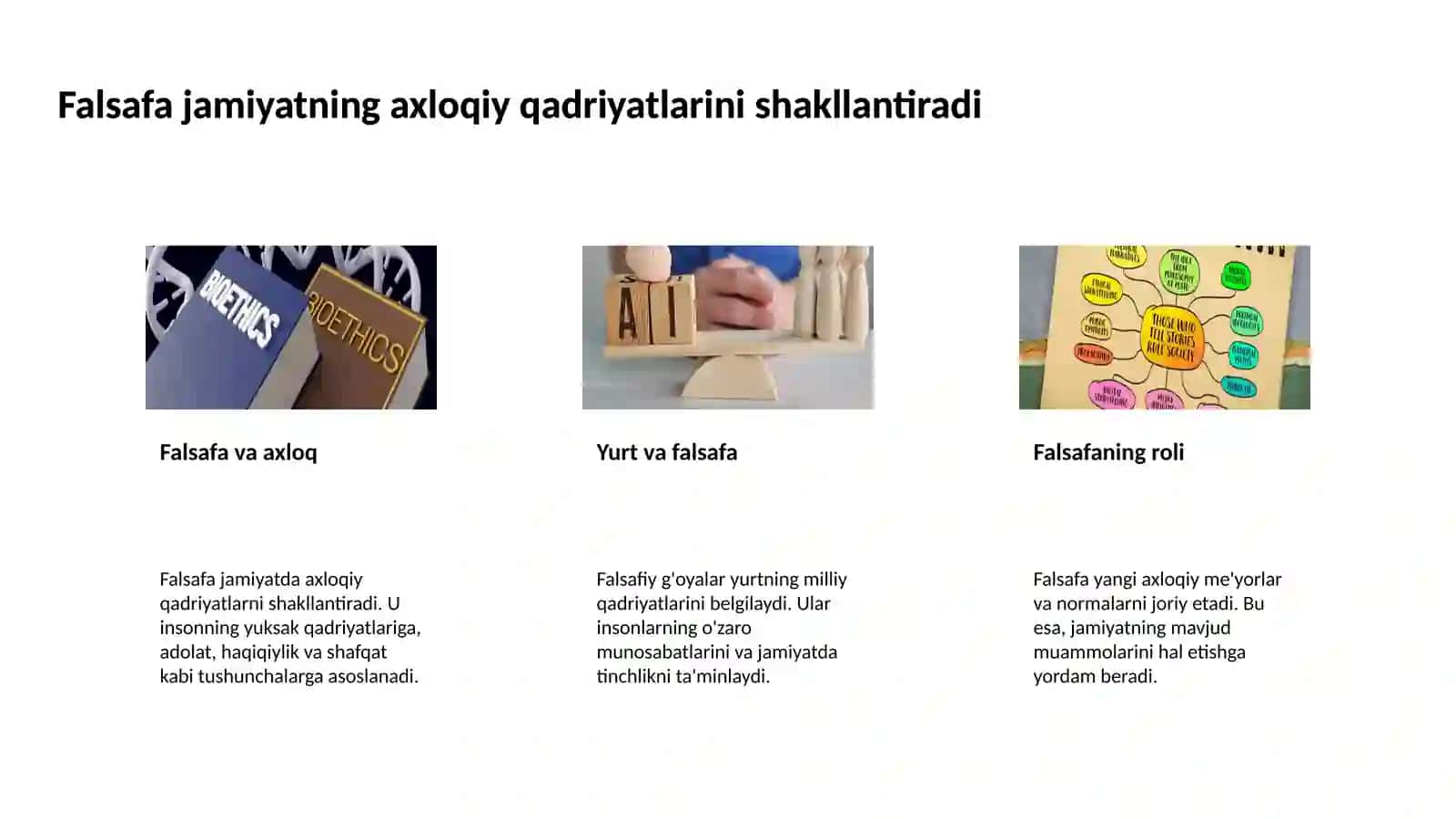 Falsafa fanining predmeti, mazmuni va va jamiyatdagi roli 4