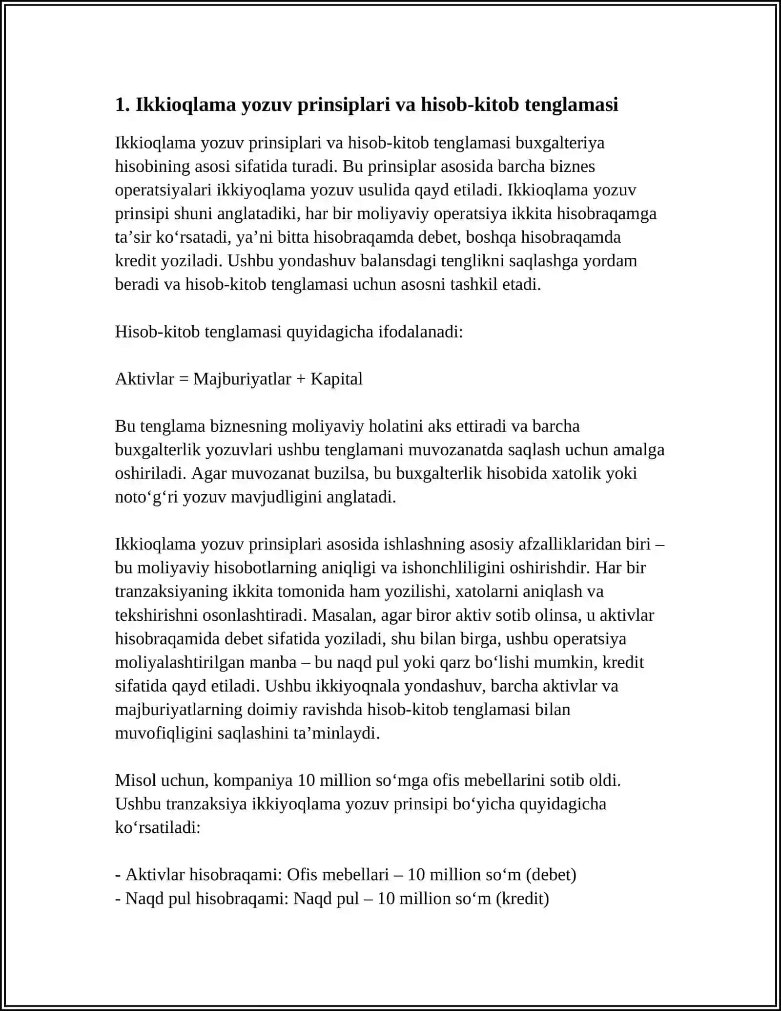 BIZNES OPERATSIYALARINI IKKIYOQLAMA YOZUVDA QAYD ETISH 4