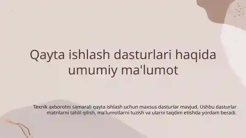 Texnik Axborotlarni Qayta Ishlash 4