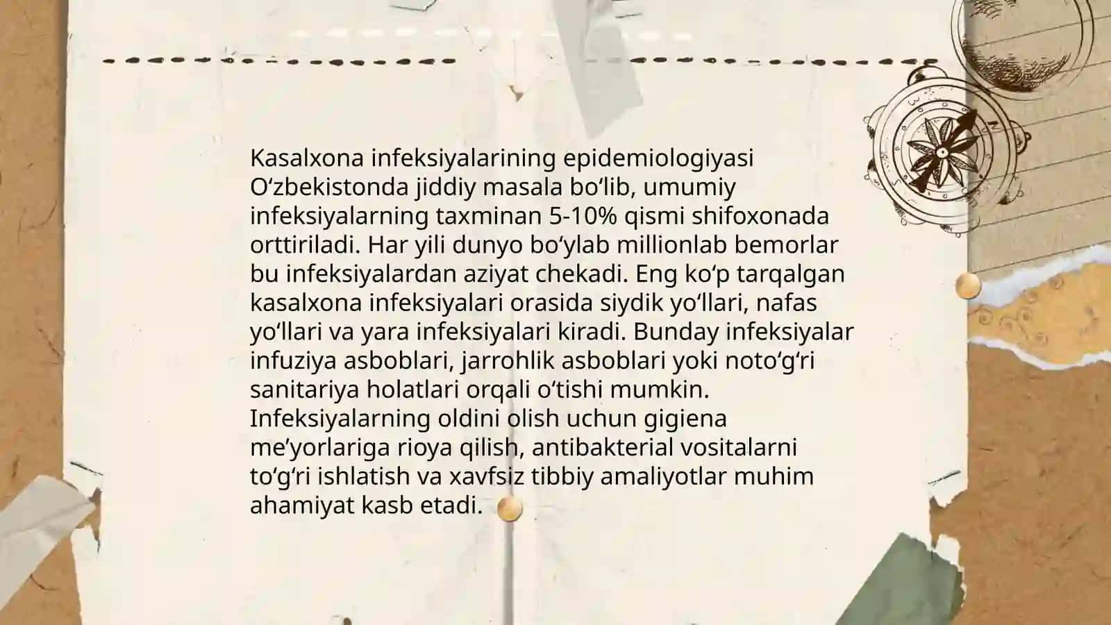 Kasalxona ichki infeksiyasiyalarining kelib chiqishi, paydo boʻlishining ekzogen va endogen omillari 4