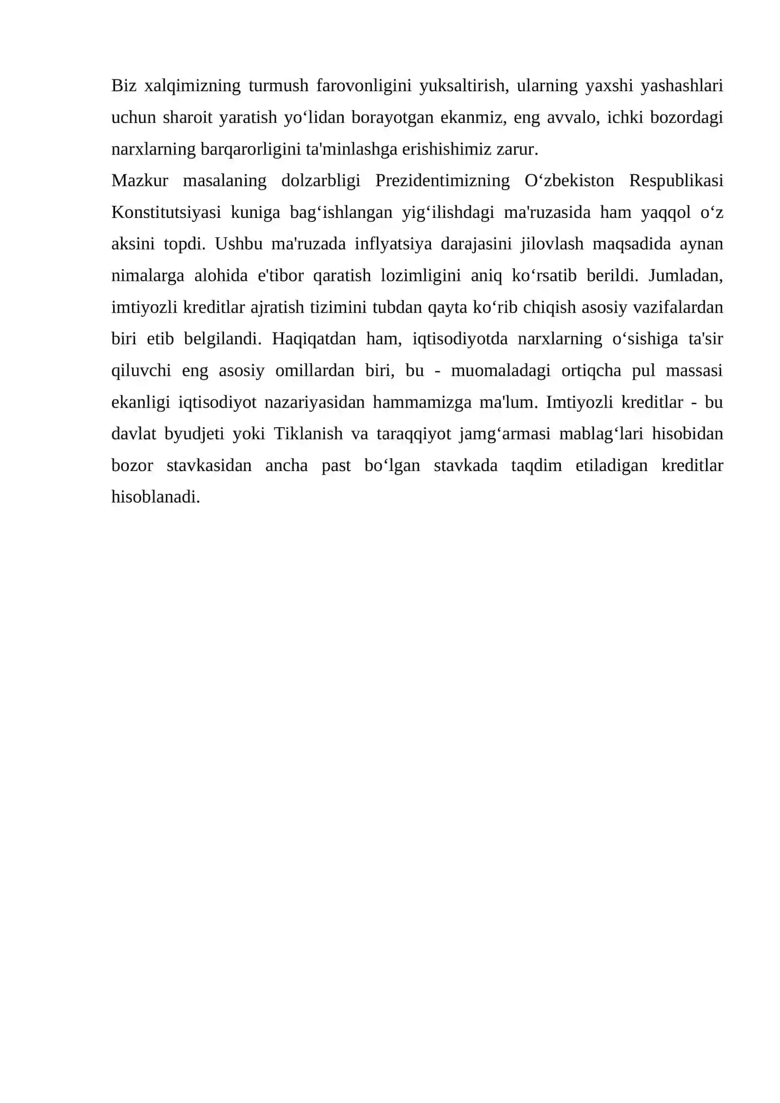 O'zbekiston Respublikasida Inflyatsiya kelib chiqishi sabablari makroiqtisodiy tahlili 4