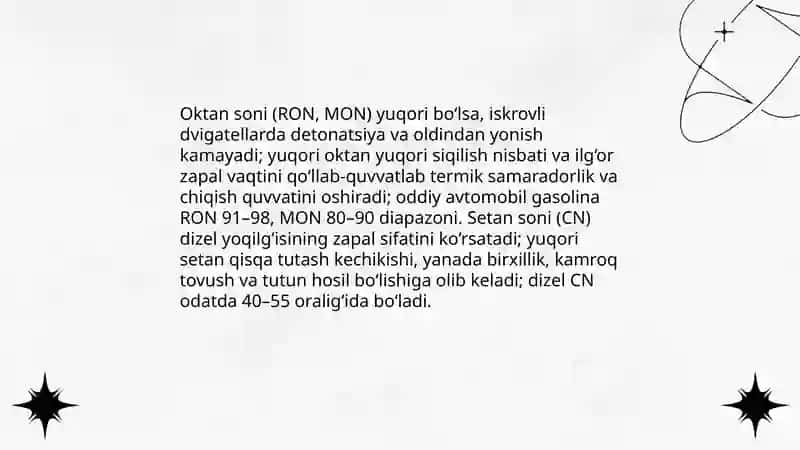 Yoqilği-moylash materiallari va ularning dvigatel ishlariga tasiri 4