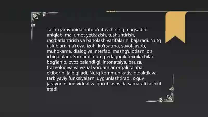Pedagogik texnikaning xususyatlari 4